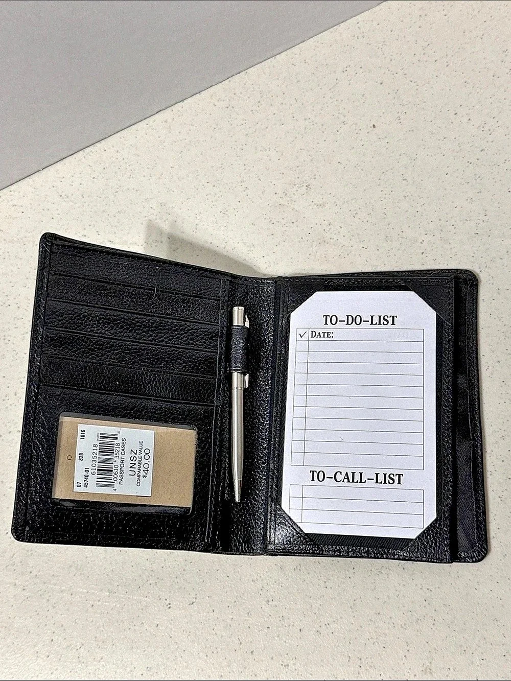 Wilson Leather Passport Organizer Leather Black Like New